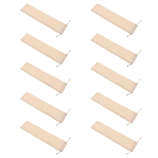 Chopsticks Bags Portable Tableware Bag Khaki Cotton Cloth 10Pcs