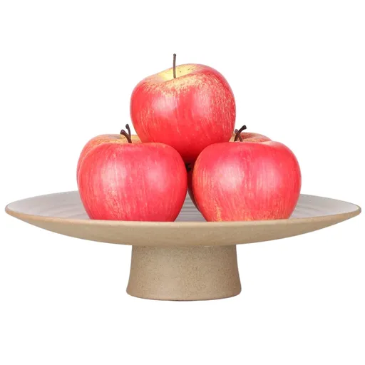 Ceramic Pedestal Decorative Bowl, Large Fruit Bowl Modern Ceramic Pedestal Bowl with Wavy Pattern, Rustic Decorative Bowl for Home Decor, Kitchen Counter, and Entryway
