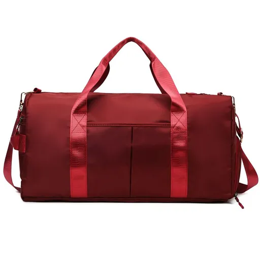 Large Sports Gym Bag Oxford Travel Bag Wet Dry Storage for Swimming - Red