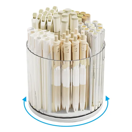 Pen tray, Desk Organiser, Makeup Organiser, Lipstick holder, Brush holder, for Bathroom Organisation and Everyday Home Use, White