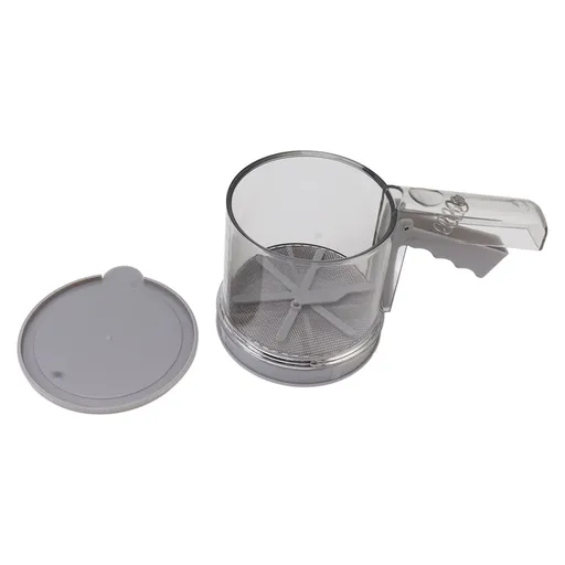 Flour Sifter Sieve PP Transparent Adjustable Fine Mesh One Hand Operation Powder Sifter Sieve for Kitchen Baking Double Layer