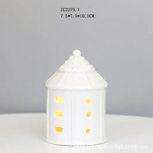 ceramic christmas tree, lit up house ornaments, nordic christmas decor, christmas table centerpiece, festive holiday ornaments, australia christmas decorations - White - Size 1