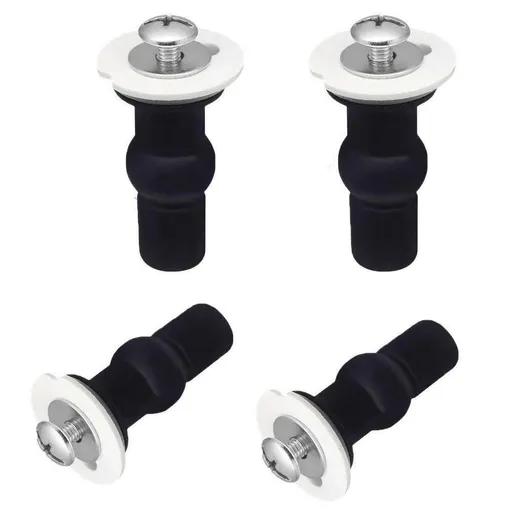 4 Pack Toilet Seat Bolts, Hinge Bolt Screws Toilet Seat Fixings Fix Expanding Rubber Top Nuts Screws Mount Seat Hardware