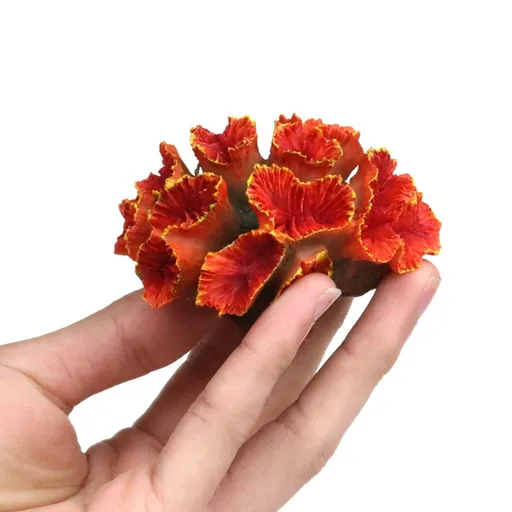 1Pc of Polyresin Coral Ornament, Aquarium Coral Decor 3 1/10" x 2 1/3" x 1 9/10" for Fish Tank Aquarium Decoration