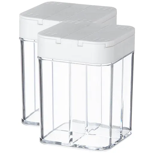 Salt box 2Pcs Multi Grids Spice Box Separated Spice Box Salt Container Seasoning Container for Home,2.36"X2.17"X3.15