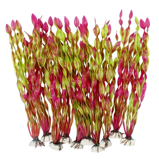 Artificial Seaweed Water Plants for Aquarium, Plastic Fish Tank Plant Decorations 10 PCS (Wine Red) their color won't fade