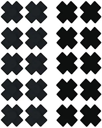 10-pack Disposable X, Plus Sign, Cross Self-Adhesive Satin Nipple Cover Pasties Stickers Black Black Black