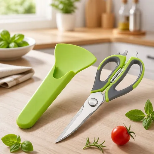 Kitchen Scissors Separable , Heavy Duty Kitchen Shears for Chicken, Poultry, Fish, Food Cutting - Come Apart Rustproof Blades, Sharp Stainless Steel, Dishwasher Safe,Green