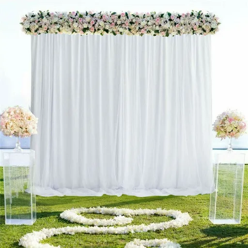 White Stage Curtain Backdrop 3x6m Elegant Ice Silk Fabric Dual Hanging Options Wrinkle Resistant Ideal for Events