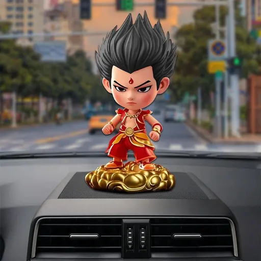 Nezha Bobblehead Car Dashboard Ornament Resin Nezha [black hair]