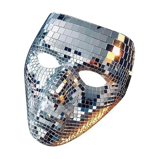 Mirror Mask, Disco Ball Glitter Mask for DJ Stage Bar Party, Masquerade Face Covering Disco Ball Glitter Face Mask, Mirror Mask,
