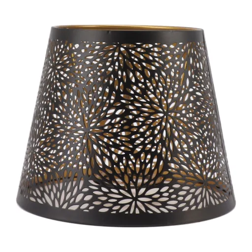 Metal Lamp Shade E26 E27 Forest Tree Style Hollow Out Iron Decorative Lampshade Cover with Inner Gold Pattern for Table Wall Ceiling Lamp Black