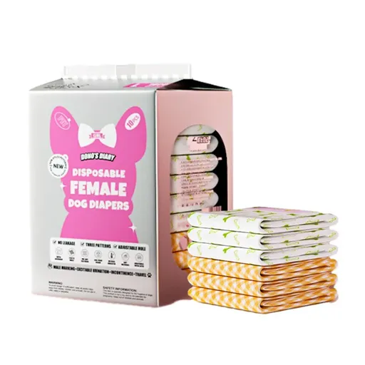 Disposable Female Dog Diapers Leakproof Breathable with Colour Indicator - L 34-54cm