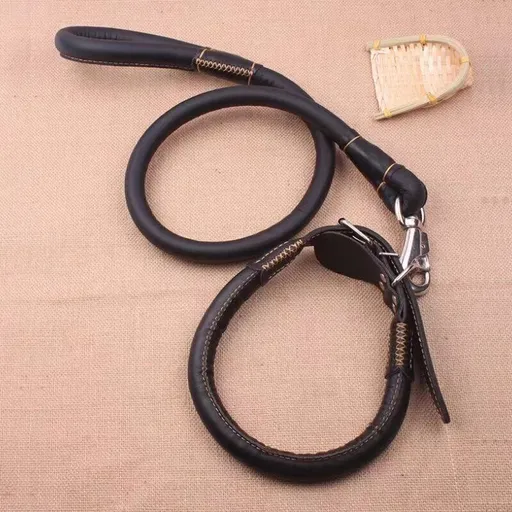 Pet beibei Leather Dog Leash Collar Set Medium Large L pu collar adjustment range (45-55cm) recommended 20.00 kg-30.00 kg Piece