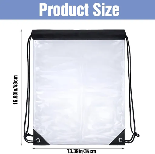 2 Pcs Clear Backpack for Stadium Events, Waterproof PVC Drawstring See Through Bag for Men and Women, Ideal for Gym Stadium Events Concert Colleges Work Festivals Travel Shopping (17x13 Inch)