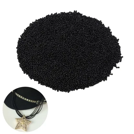 15000pcs Black Beads for Jewelry Making, Keychain Decoration, Craft Supplies for Kids and Adults