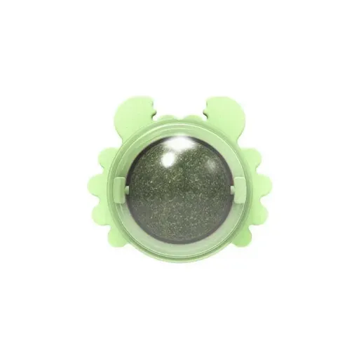 2PCS Rotatable Catnip Mint Ball Cat Treat Toys Licking Snack Cat Molar - Green