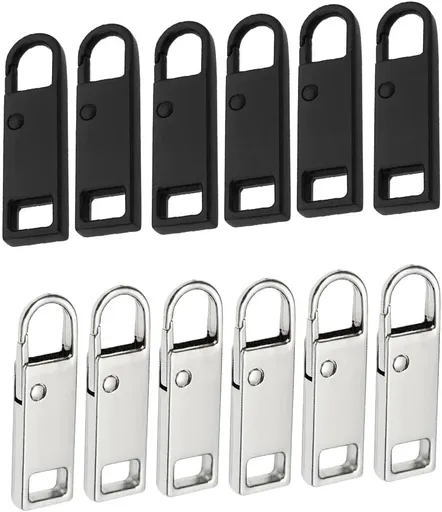 Reserve zips - 12-pack metal zips - removable - suitable for purses - clothing - jeans - suitcases - luggage