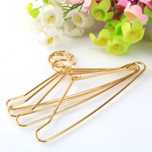 Small Hanger Shape 10 Pcs Metal Clothes Hangers Carbon Steel for Childrens Doll Clothes DIY Toy Use