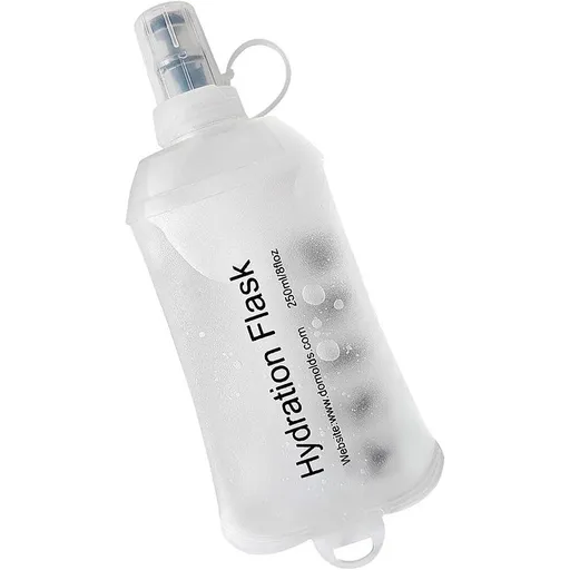 Collapsible Water Bottle Reusable Foldable Roll-Up Bottle Lightweight Space Saving for Hiking Camping Travel Sports Transparent - 250ML