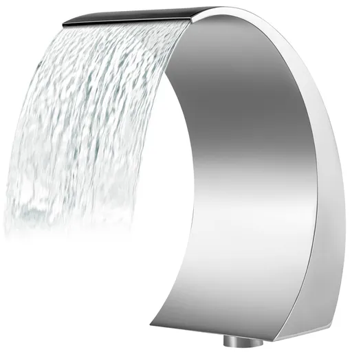 Stainless Steel Pool Fountain 17.7 x 11.8 x 23.6 inches Pool Fountain Silver Pool Fountains for In Ground Pools Garden Outdoor Waterfalls Sheer Descent Pond Water Feature
