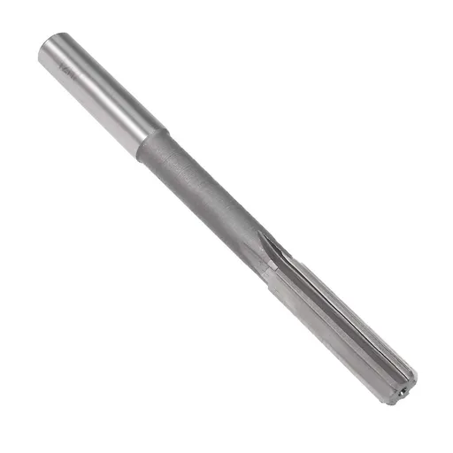Chucking Reamer 12mm, H7 HSS Lathe Machine Reamer 6 Straight Flutes, Round Shank Milling Cutting Tool, Metric Reaming Drill Bit