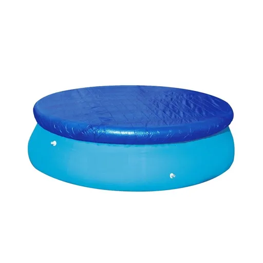 Blue PE Fabric Pool Cover for Dust and Rain Prevention Fit 8foot Round Frame or Inflatable Pools Easy to Use Store