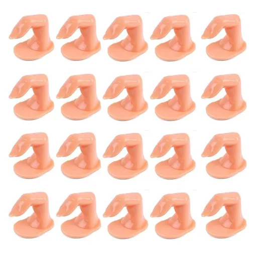 Practice Finger Nail Art Practice Finger Plastic Fake Fingers with Nails for Hand Nail Art Training Display Decoration (20pcs)