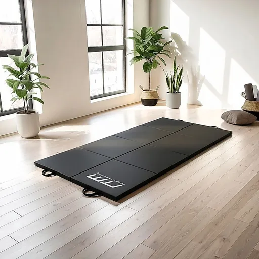 Folding Black Exercise Mat – Gymnastics, Martial Arts, Yoga, Karate & Judo Training