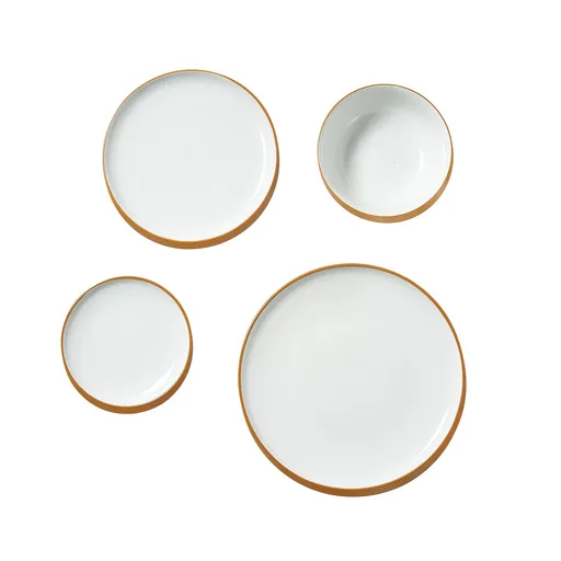 32 PCS Dinnerware Set Ceramic Plates and Bowls Sets Service for 8 White