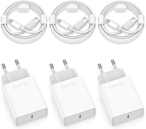 20W USB-C Fast Charger 2-Pack, 5.5 x 2.7 x 1.6 inches, Compatible with iPhone