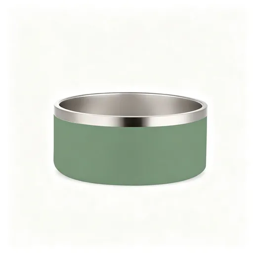64oz 304 Stainless Steel Cat Dog Bowl | Double Thickened Pet Food Bowl | Non-Slip Base | Green | for Large Dogs & Multi-Cat | Christmas Natural Large Bowl