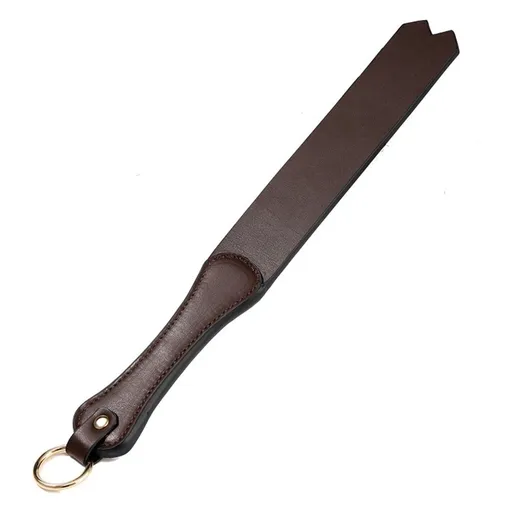 House Of Dasein Pu Leather Paddle Handmade Deluxe Riding Crop Horsewhips Punk Rivet Bat - Brown