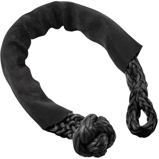 Synthetic Soft Shackle Rope, 2 Pack 12.7 x 558.8 mm 20 Ton Breaking Strength, Recovery Tow Shackles with Extra 2 Sleeves and Storage Bag for UTV, ATV, Trucks, Jeep, Off-Road Vehicles, Black