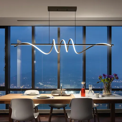BAMDECOR A202 Modern LED Linear Pendant Lights with Dimmable LED (160cm/180cm-Black) 1.8 Meters