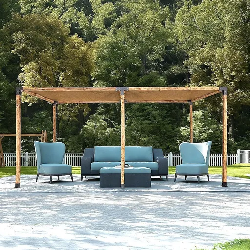 DIY Pergola Kit – Double with Coffee Screens Set with Brackets