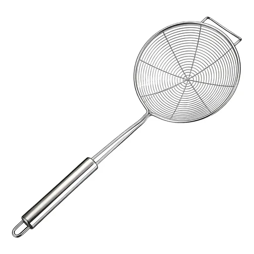 1 Piece Strainer Spider Skimmers for Kitchen Cooking and Frying Food, Stainless Steel Slotted Spoon Pasta Strainers, Silver, 40.5 x 16 cm