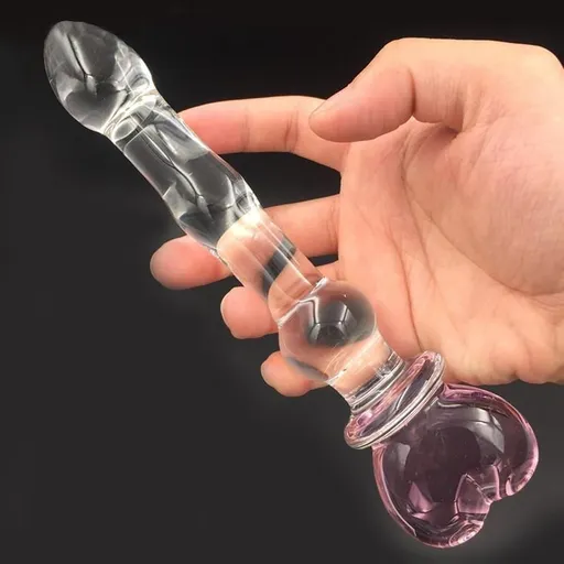 House Of Dasein Glass Dildo Sex Toy Women - Pink - Clear Glass Tentacle Wand
