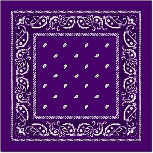 BANDANA Paisley 100% COTTON Head Wrap Durag Bandanna Summer Biker Scarf Mask - Purple