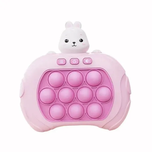 Fast Push Game, Bubble Game Handheld Fast Push Game Machine, Novelty pop It Fidget Toys for Kids Adults(Pink Rabbit)
