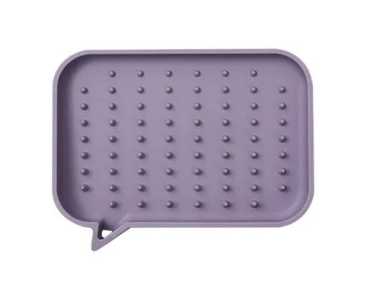 Soap Dish Rectangle Minimalist Silicone Tear-resistant Sponge Holder for Kitchen-Purple