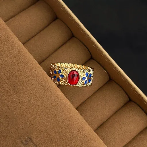 Vintage High‑Grade Zircon Index Ring | Holiday Gift Ornament | Elegant Palace‑Style Women Fashion Finger Band