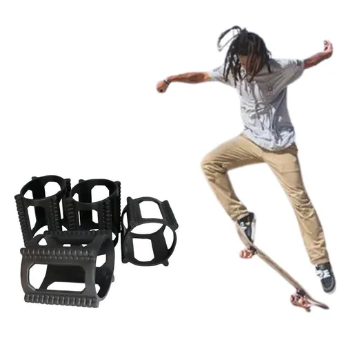 4 Pieces Skater Trick Trainers Silicone Skateboard Wheel Stop Covers Skater Skill Training Tools Black