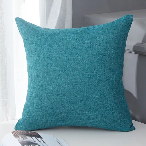 Le Su Cotton Linen Cushion Solid Color with Core 33# Blue 30*50-pillowcase 380g thick pillow core