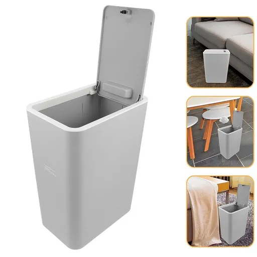 Elegant Multi-Color Plastic Trash Can with Press Top for Home Ample Capacity