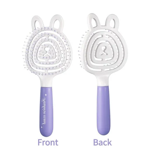 Hollow Massage Comb, Household Detangling Hair Comb, Women's Fluffy No-Pull Hair Brush—Purple