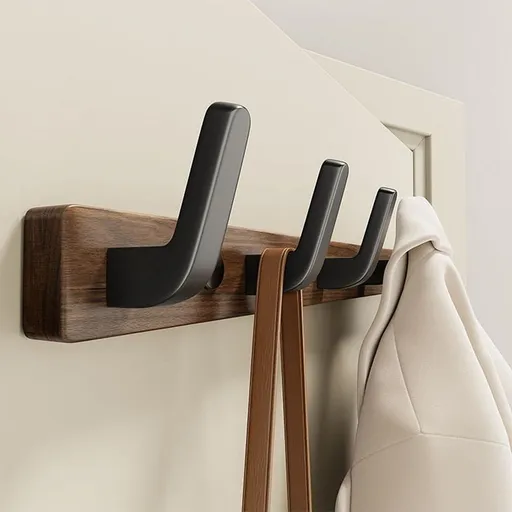 Wooden Bathroom Towel Hook Clothes Hook Behind Living Room Door Simple Storage Hook Save Space