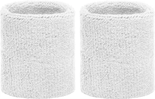 Set of 2 white sports/fitness wristbands