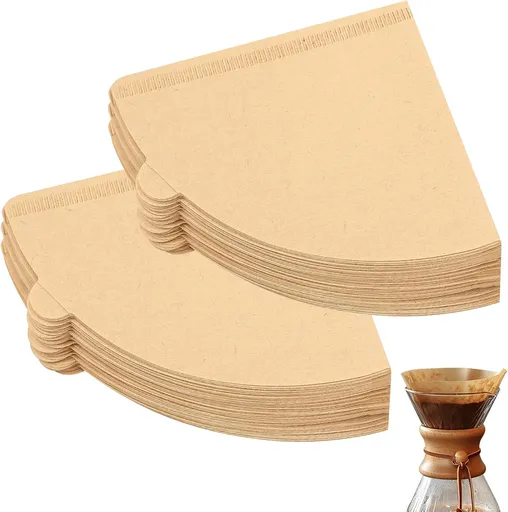 200 unbleached conical filter papers - size 02 for filter coffee and filter coffee machines - 1-4 cups