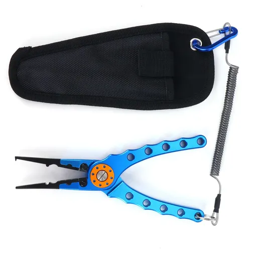 Fishing Lure Pliers Tongs Multifunction Aluminum Alloy Hook Remover Tool EquipmentBlue